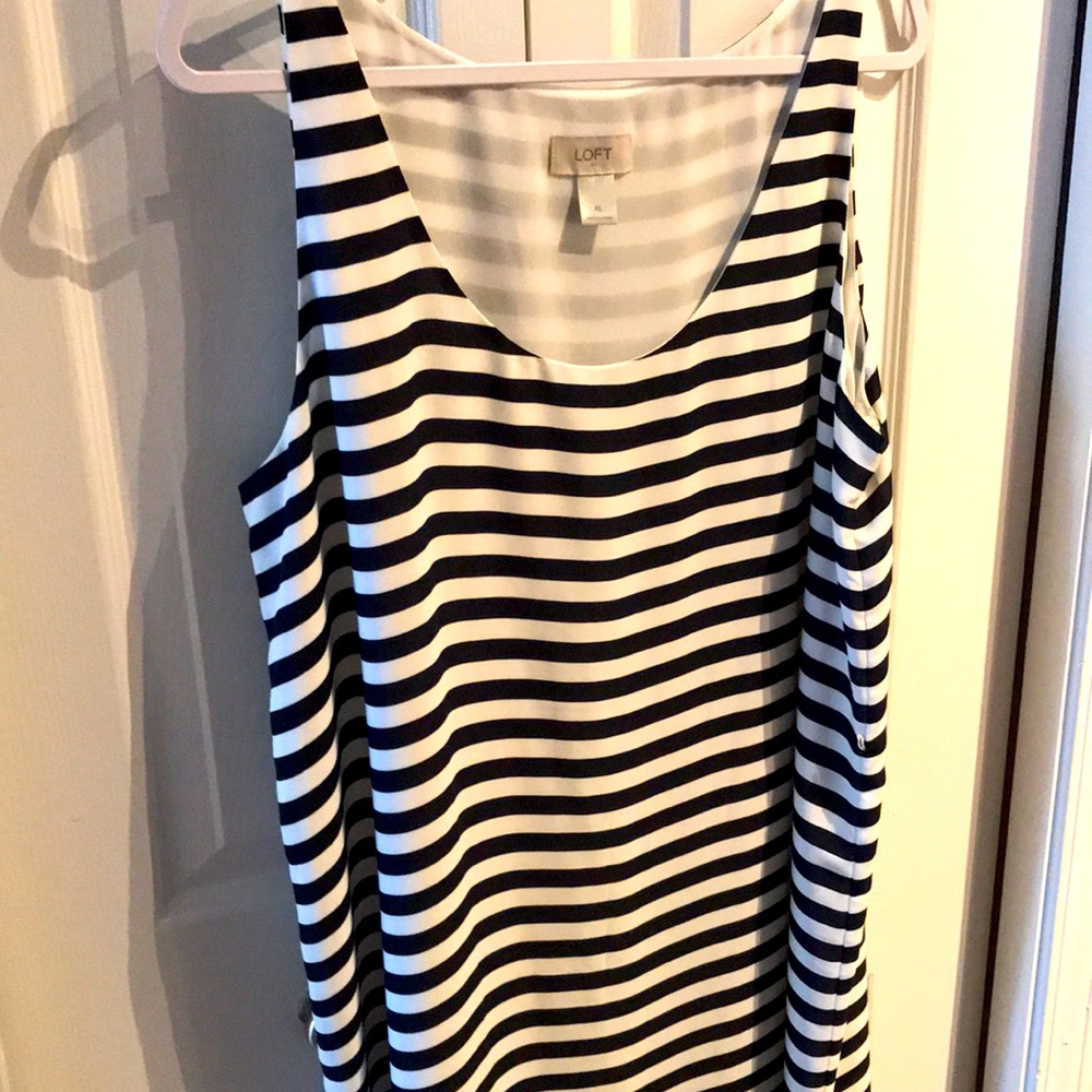 LOFT Dress Size L Stripes Like New Final Sale